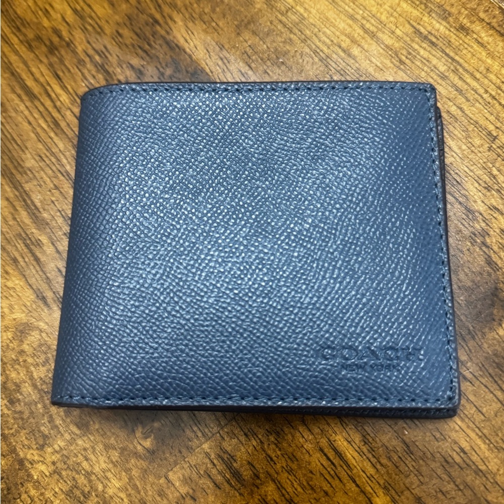 Coach Blue Leather Key and Card Holder